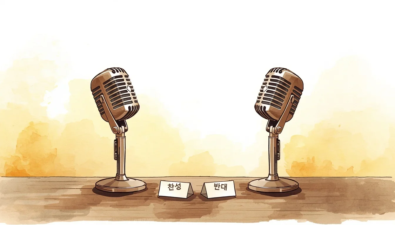 마이크와 말풍선들